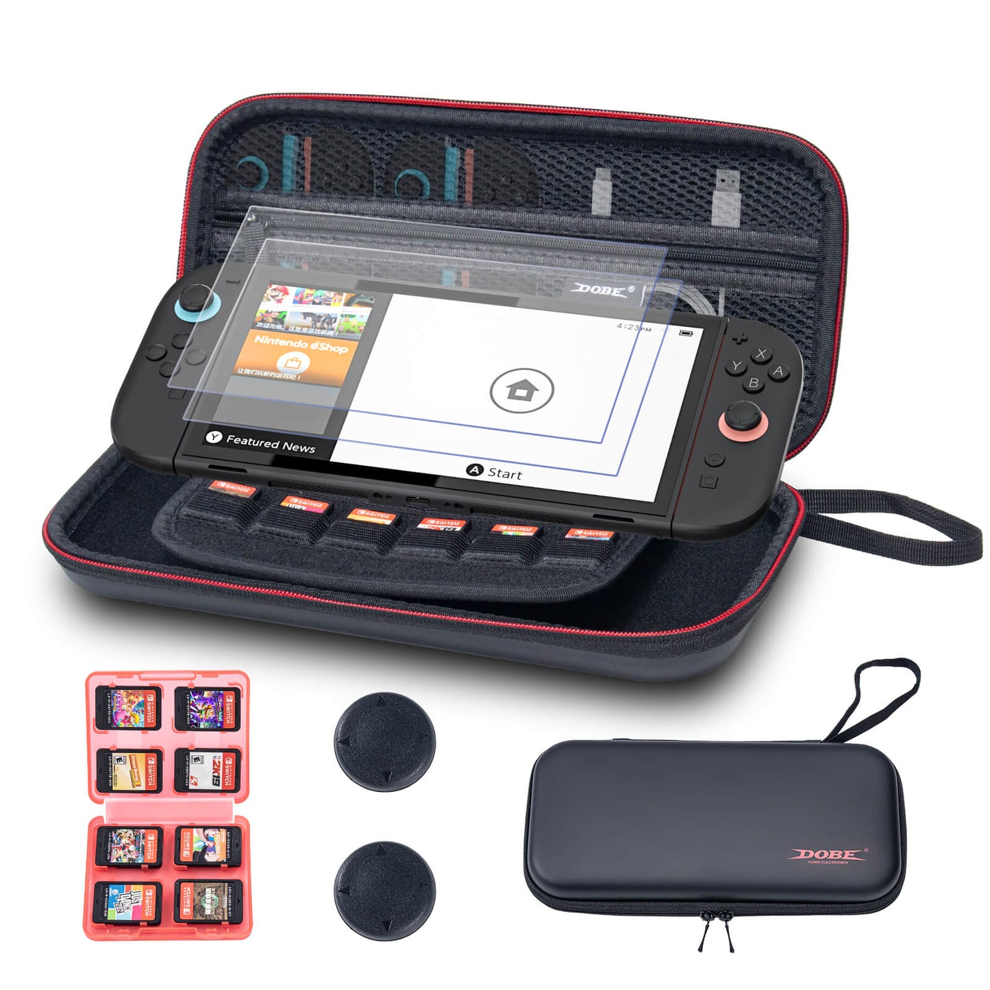 Switch 2 Carrying Case with Game Card Slots & 2 Switch 2 Screen Protectors – Hard Shell Switch 2 Case, Travel Organizer Switch 2 Carry Case, Must-Have Switch 2 Accessories Kit 2025