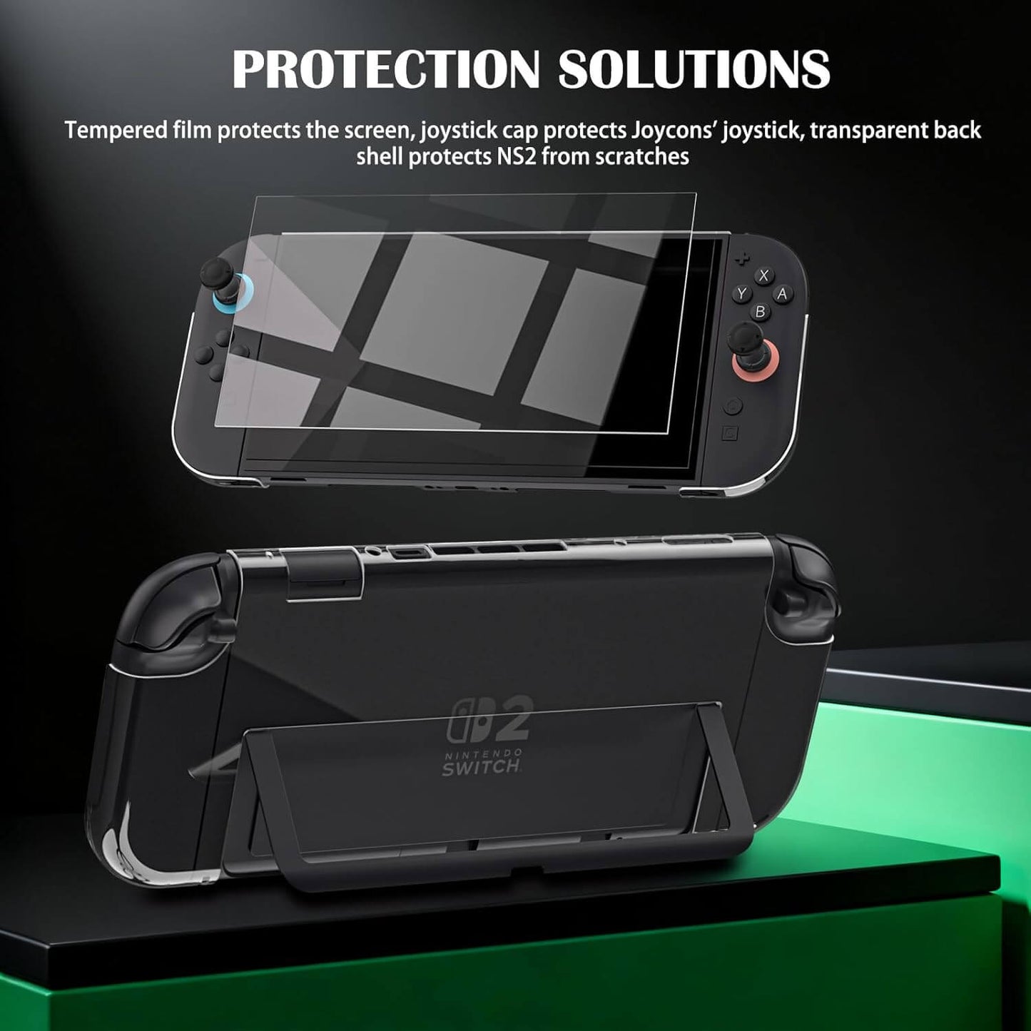 Switch 2 Accessories 9-in-1 Bundle – Carrying Case, Screen Protector, Charger Dock, Joycon Grips & Wheels – Full Kit for Nintendo Switch 2 Console Travel Gaming Setup