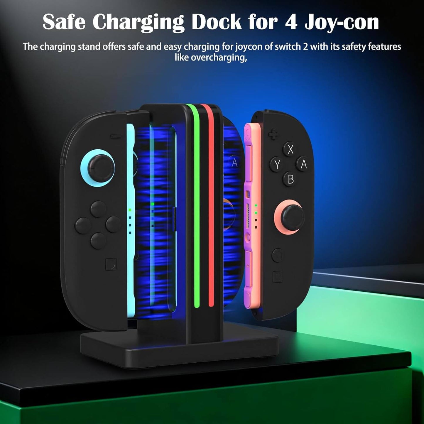 Switch 2 Accessories 9-in-1 Bundle – Carrying Case, Screen Protector, Charger Dock, Joycon Grips & Wheels – Full Kit for Nintendo Switch 2 Console Travel Gaming Setup