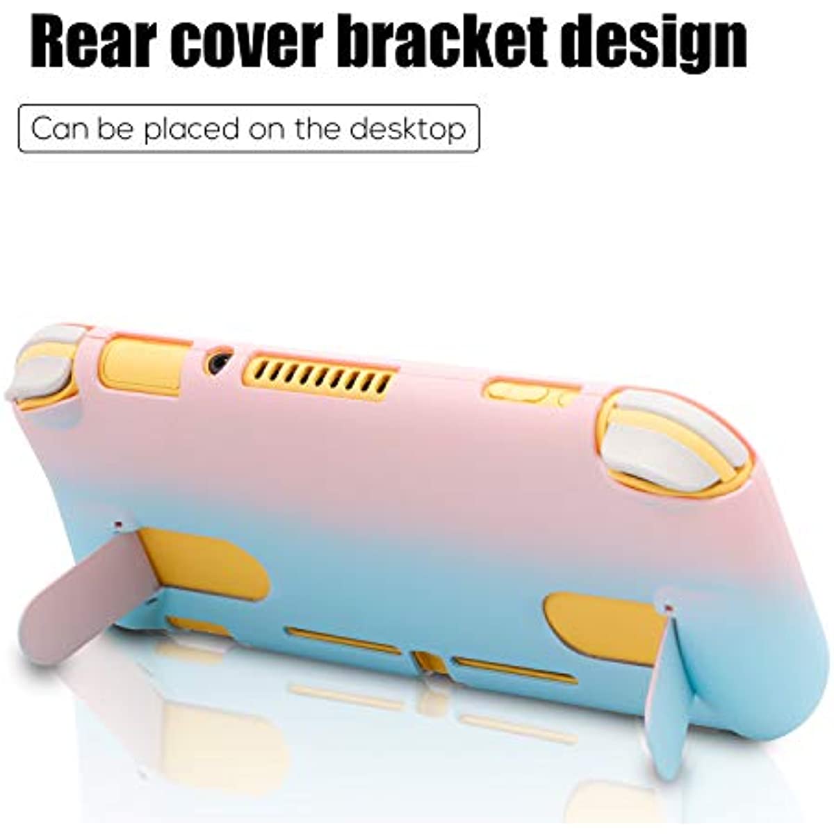 Switch lite Pastel Case, Protective Case for Nintendo Switch lite, Switch lite Grip Case with Kickstand - Pink Blue