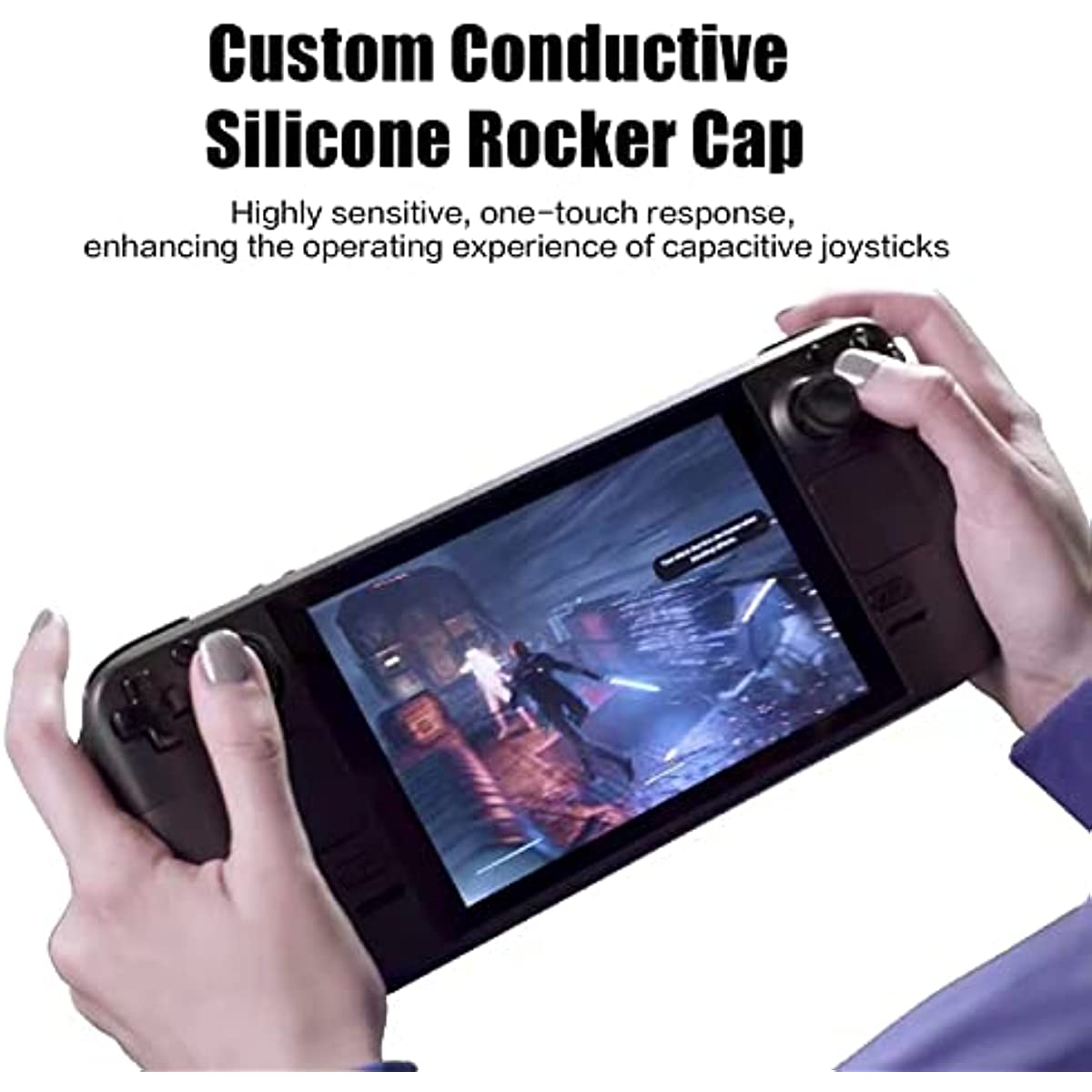 Steam Deck Accessories, Steam Deck Dust Plugs, Steam Deck Touch Protector, Steam Deck Conductive Silicone Thumb Grip Caps, Vent Dust Filter Cover with Trackpads Skins - 9 in 1