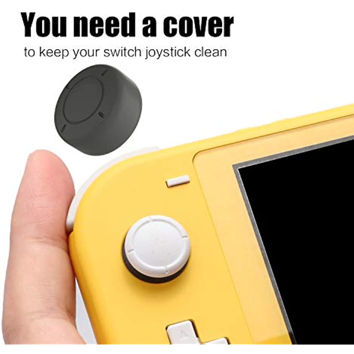 Switch Lite Thumb Grips, Different Sizes Soft and Comfortable Joystick Caps for Nintendo Switch Lite - Gray