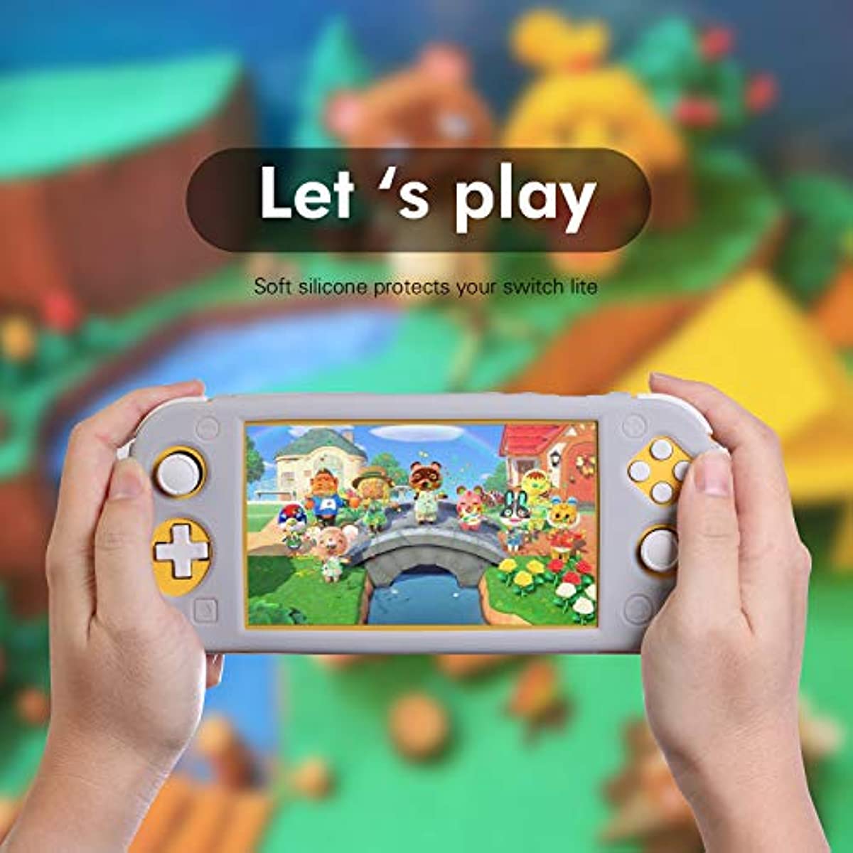Switch Lite Grip Case , Switch lite Protector Case, Silicone Case for Nintendo Switch Lite - Light Gray