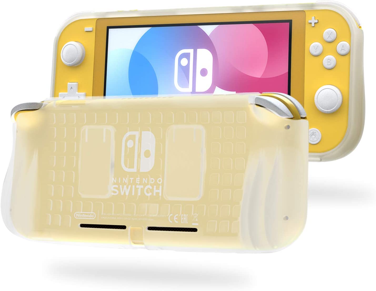 Switch lite Gray Case, Switch lite TPU Case, Comfortable Grip Case for Switch lite with Game Slots - Gray