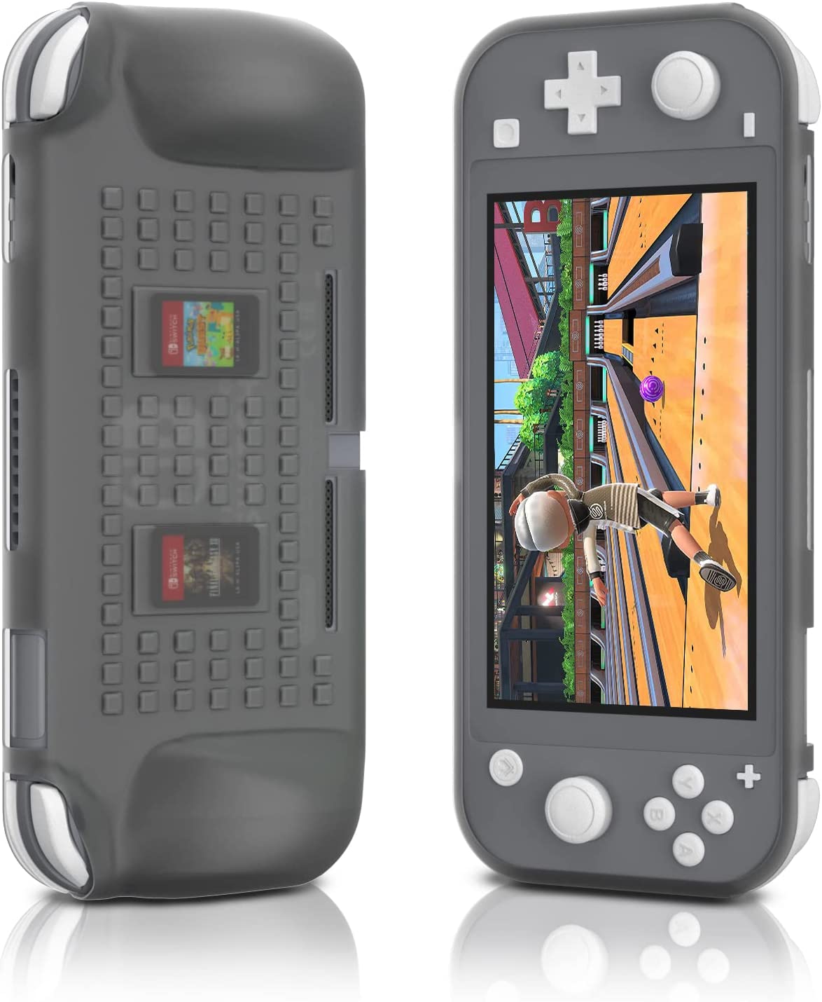 Switch lite Gray Case, Switch lite TPU Case, Comfortable Grip Case for Switch lite with Game Slots - Gray