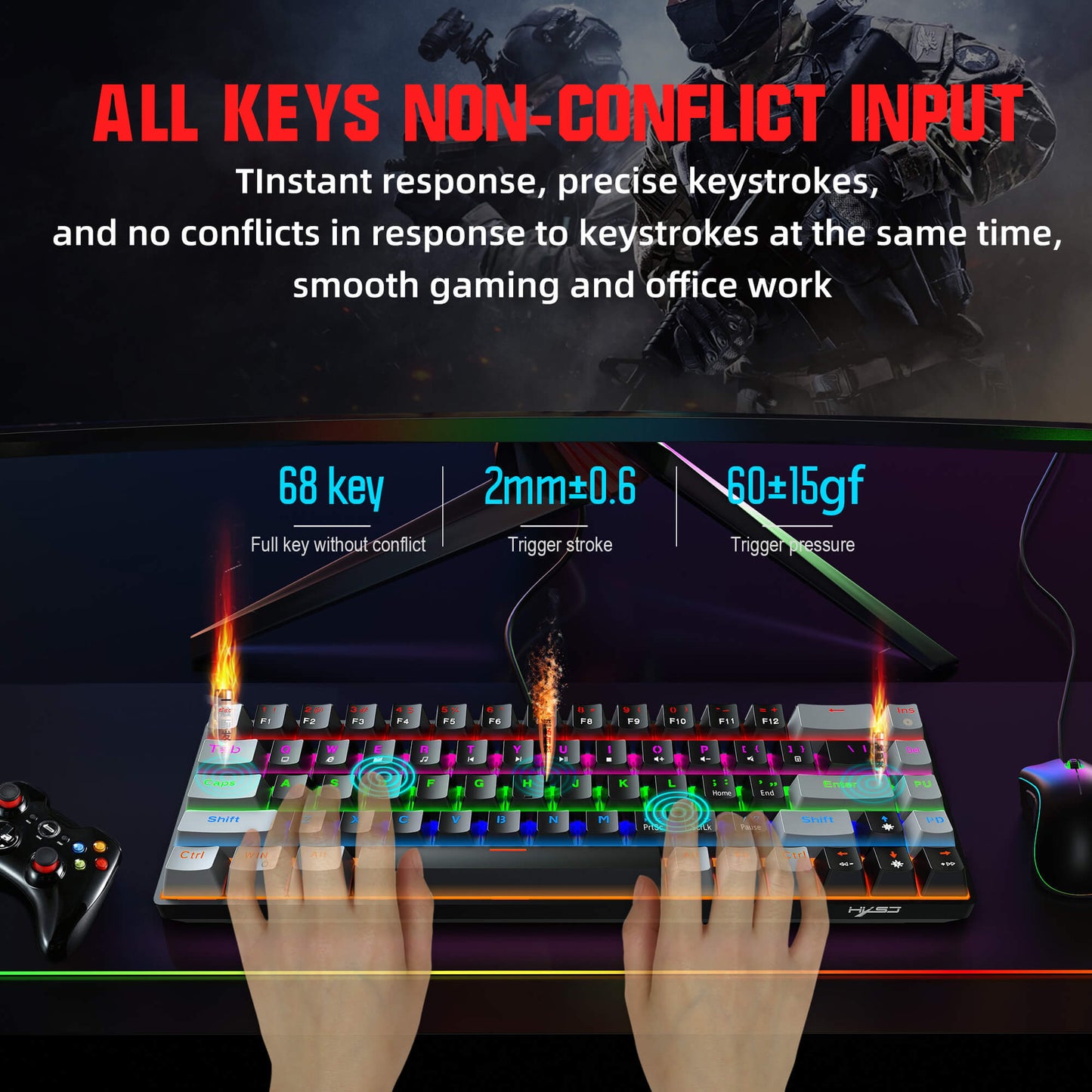 68 key keyboard