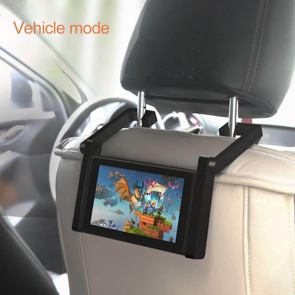Switch Stand and Car Headrest Mount - Adjustable Desk Holder and Travel Mount - Portable Gaming Support for Kids and Road Trips (Not for Switch 2)