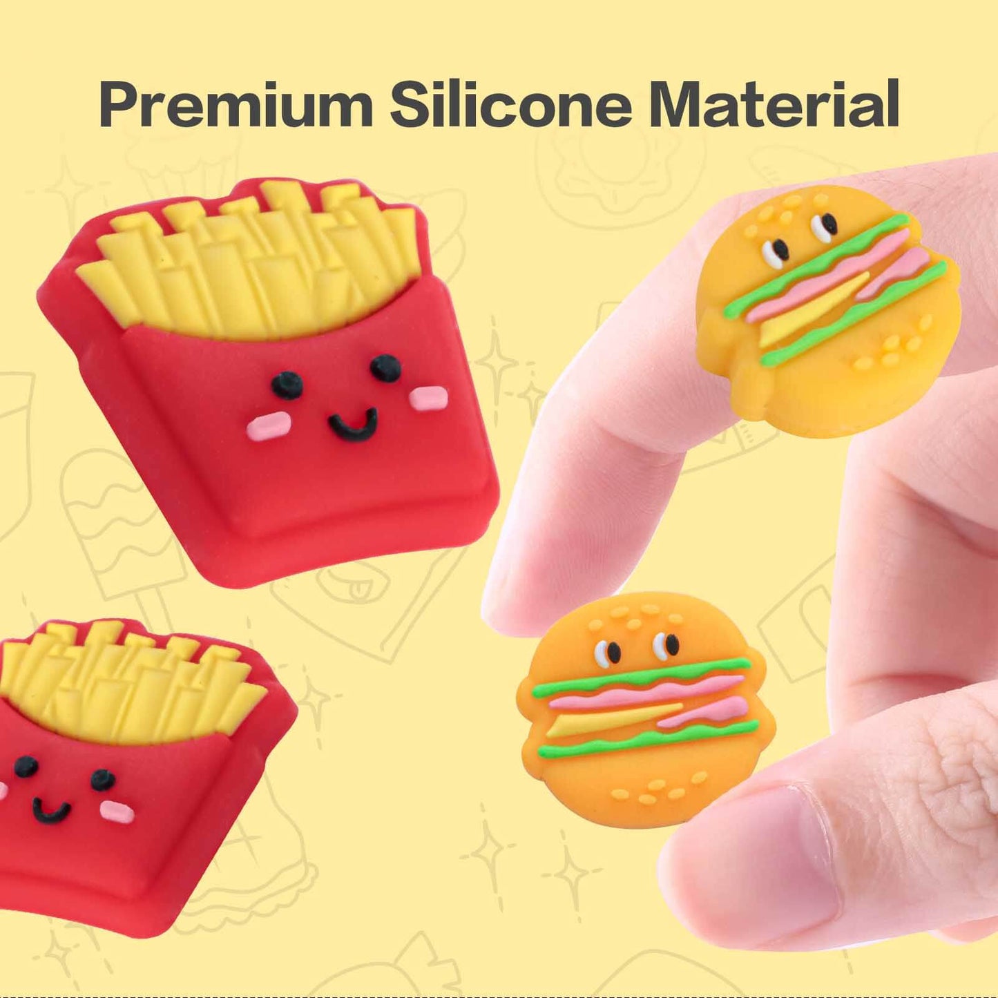 Nintendo Switch Thumb Grips Cute - Burger and French Fries