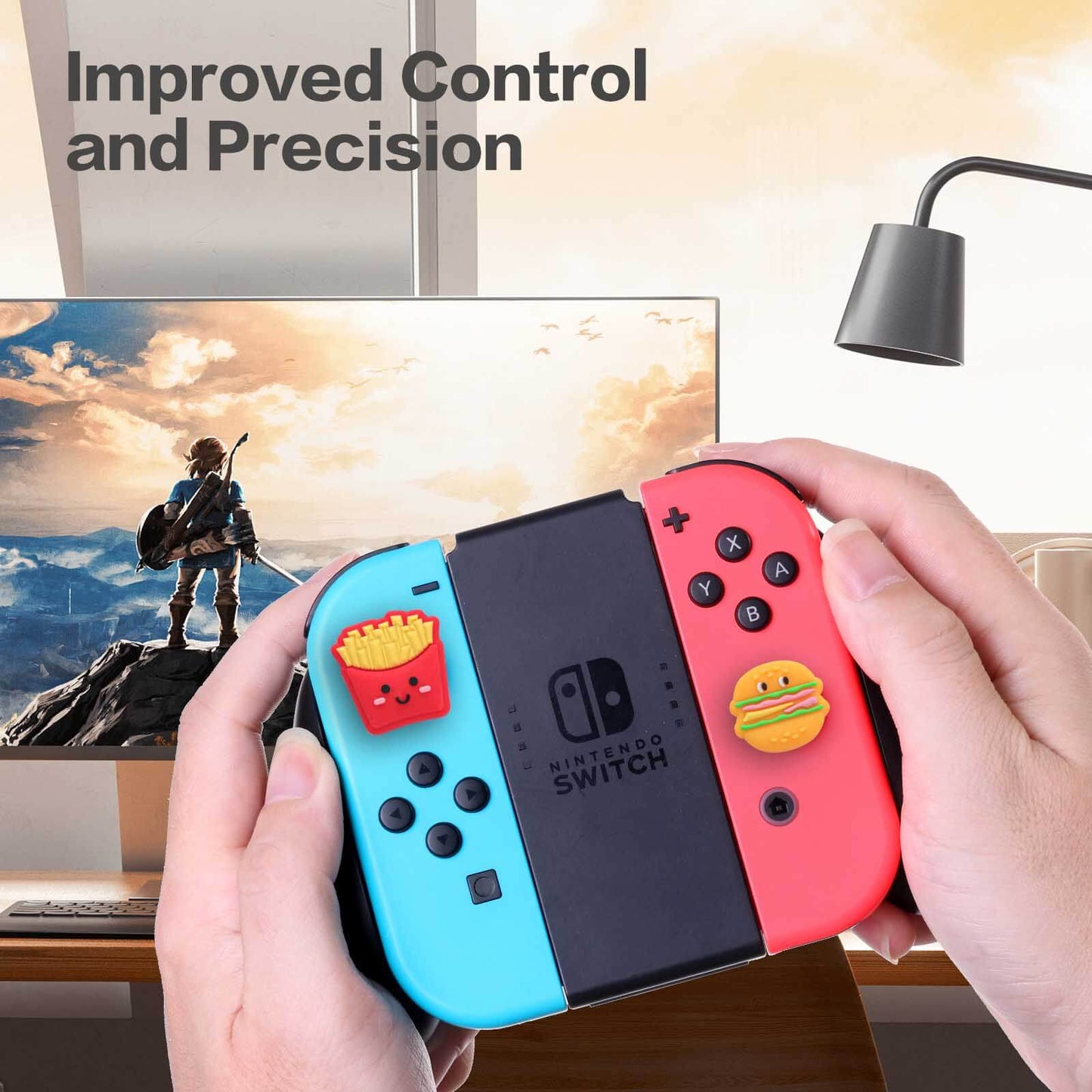 Nintendo Switch Thumb Grips Cute - Burger and French Fries