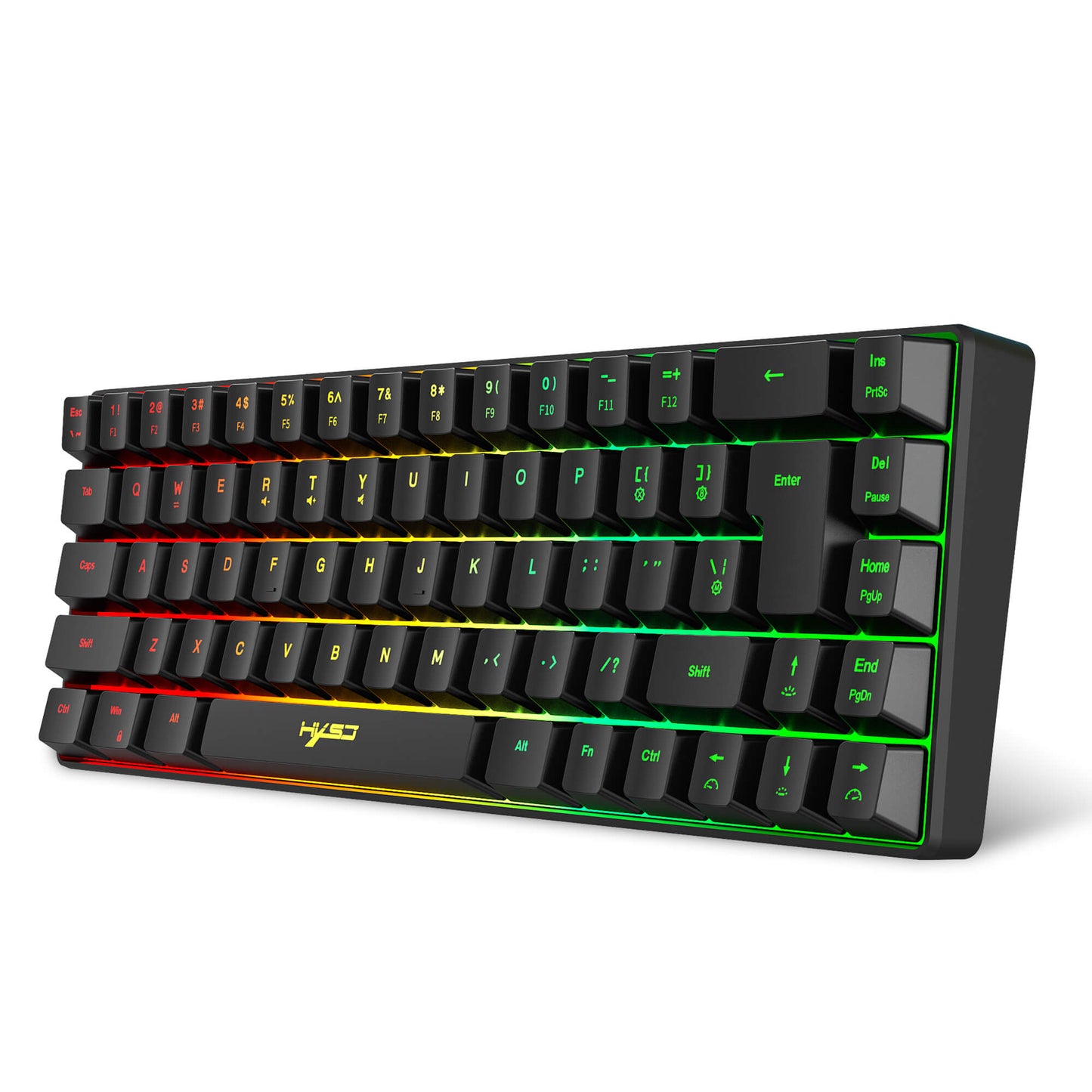 Wired Gaming Keyboard, 68-Key RGB Lighting Gaming Keyboard, RGB Backlit Mini Keyboard, Small Ultra-Compact 68 Keys Keyboard for PC/Mac Gamer, Typist, Travel, Easy to Carry on Business Trip - Black