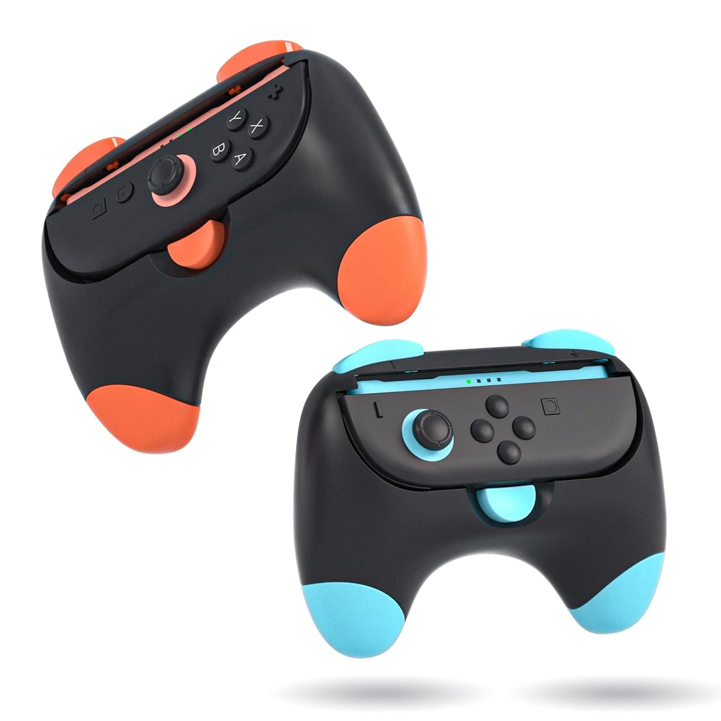 HEATFUN Switch 2 Controller Grips, Ergonomic Handles for Switch 2 Joy-Con, Anti-Slip & Lightweight Switch 2 Joycon Grips - Black (2 Packs)