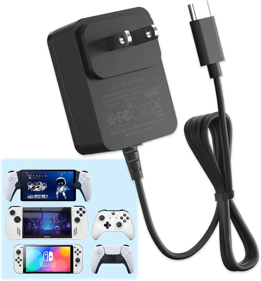 HEATFUN Charger for Playstation Portal, Portable and Fast Charging Wall Charger Adapter for PS Portal - Playstation Portal Charger Cord, Black