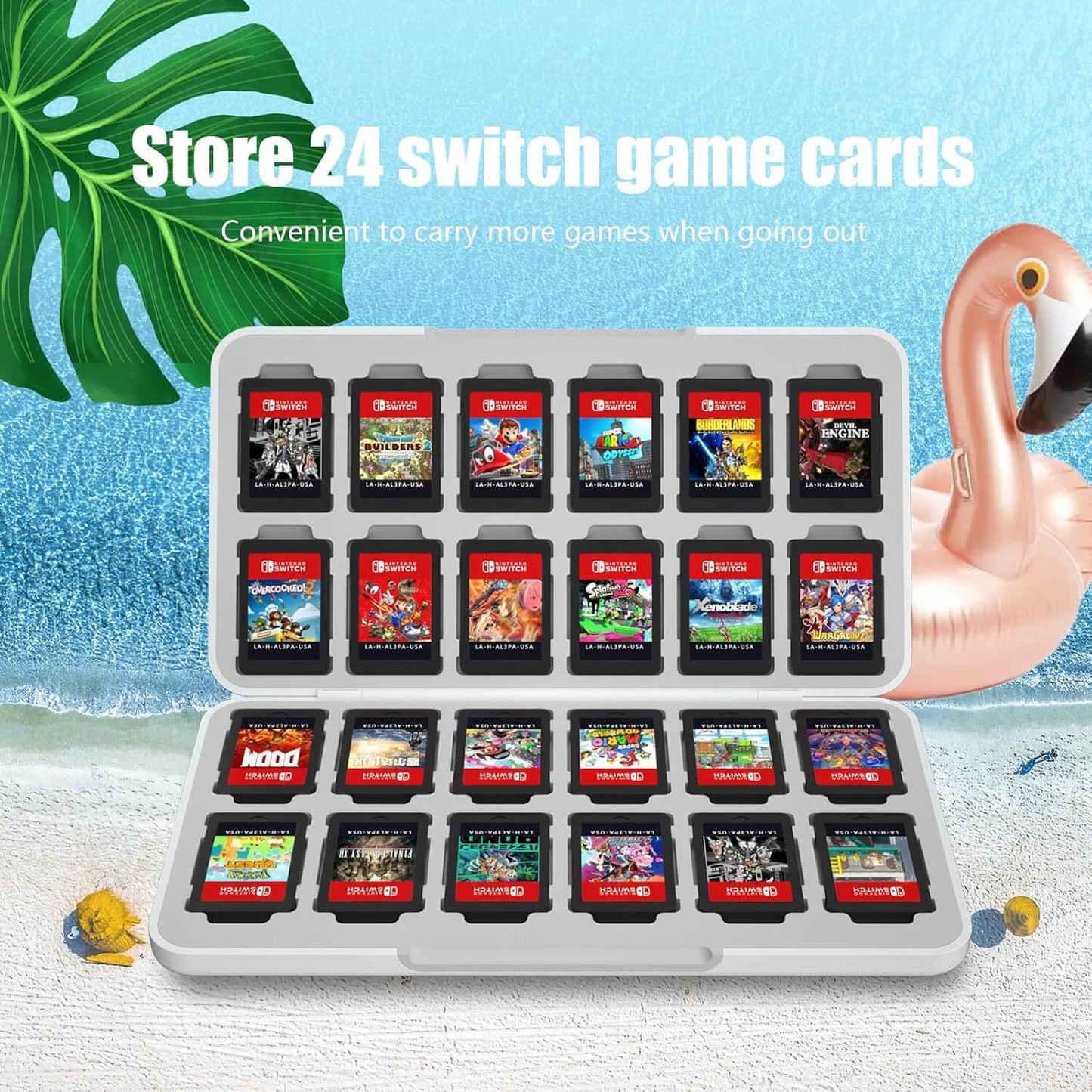 Switch Case 24 Slot, Game Card Case Compatible with Switch with 24 Game Card Slots and Micro SD Card Slots