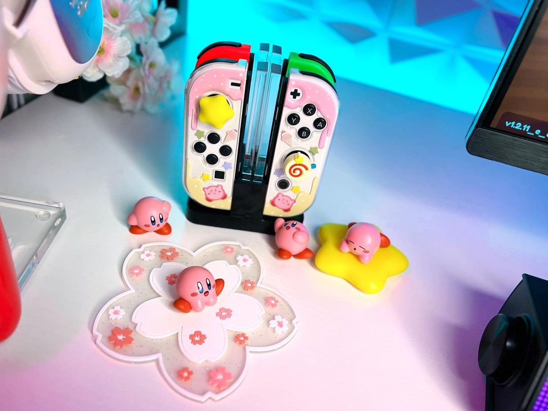 cute nintendo switch thumb grips kirby