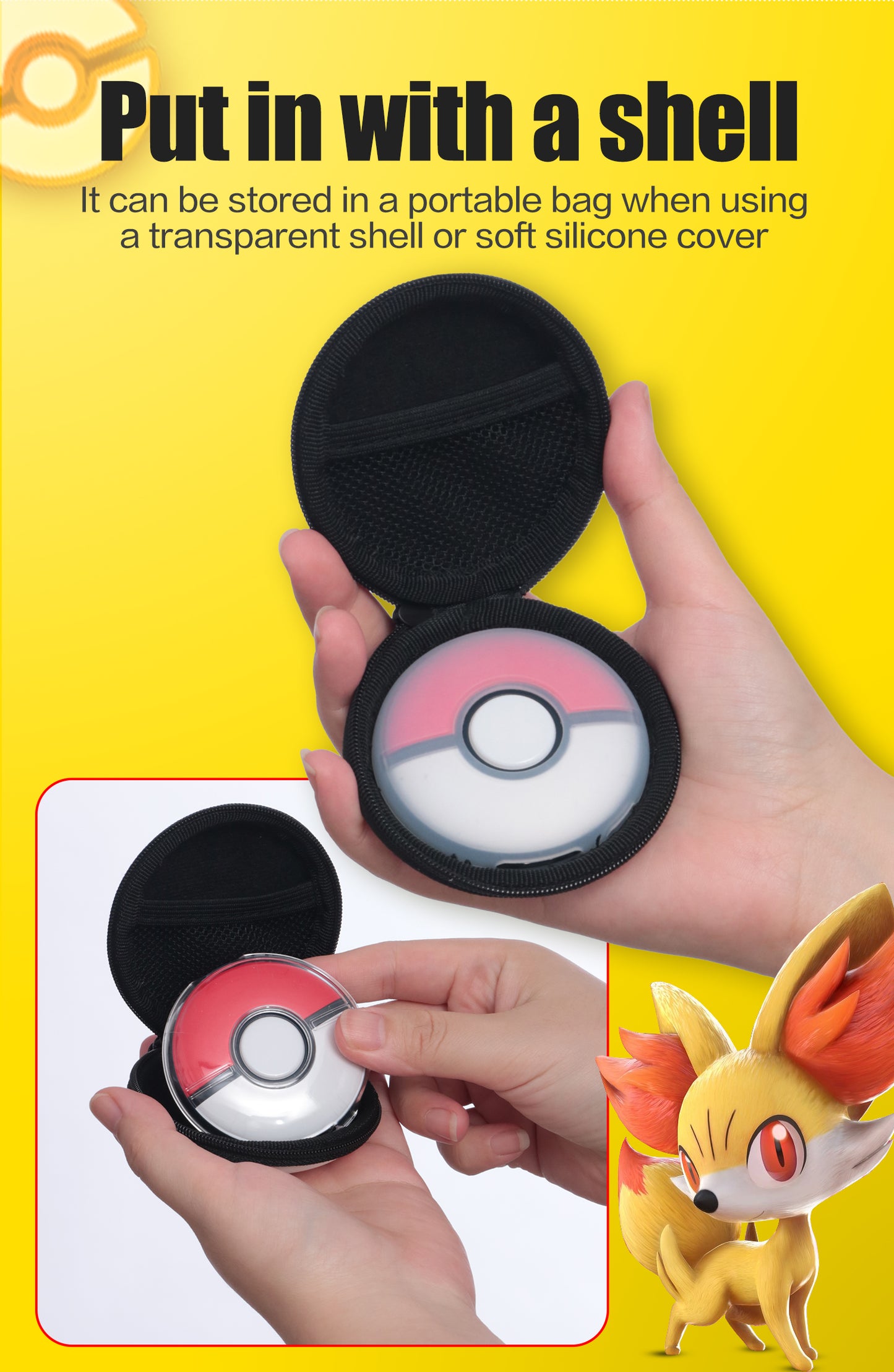 Pokemon Go Plus Plus Carry Case, Travel Case for Poké GO Plus + 2023 with Wristband and Hook - Red/White