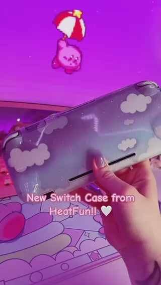 nintendo switch lite clear glitter case