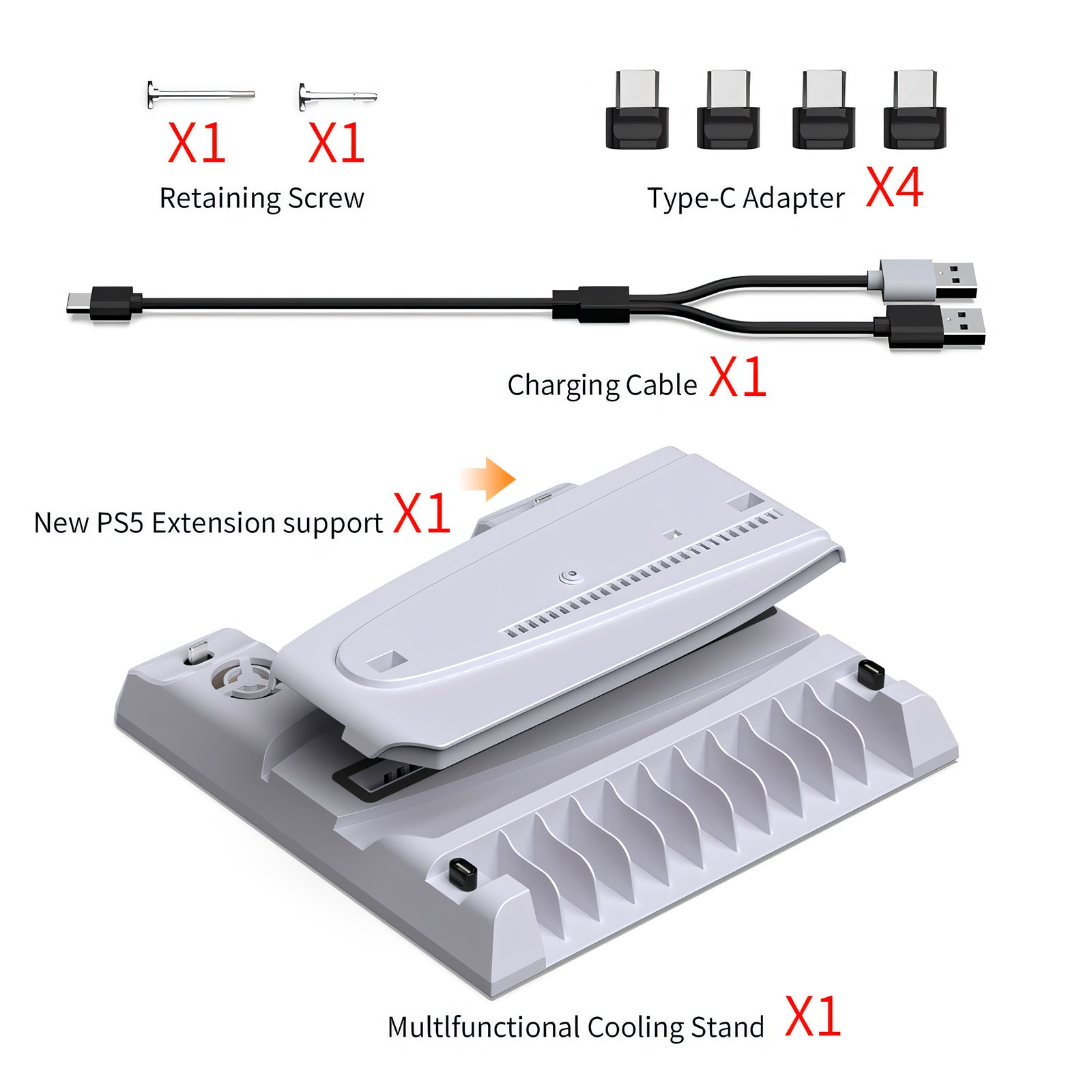 PS5 Slim Charger Stand White