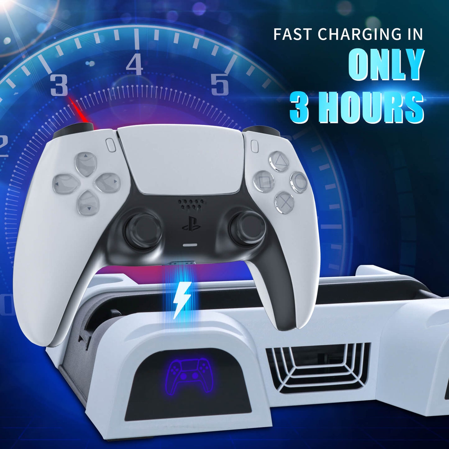 PS5 Slim Charging Dock with Cooling Fan and Controller Charger