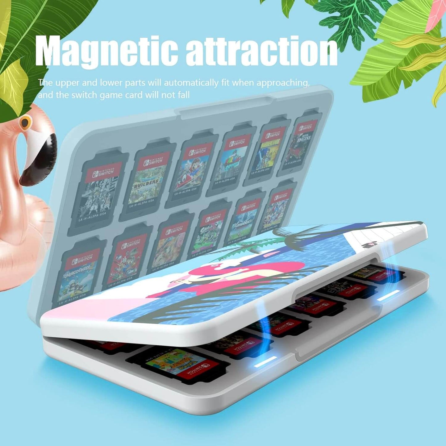 Switch Case 24 Slot, Game Card Case Compatible with Switch with 24 Game Card Slots and Micro SD Card Slots