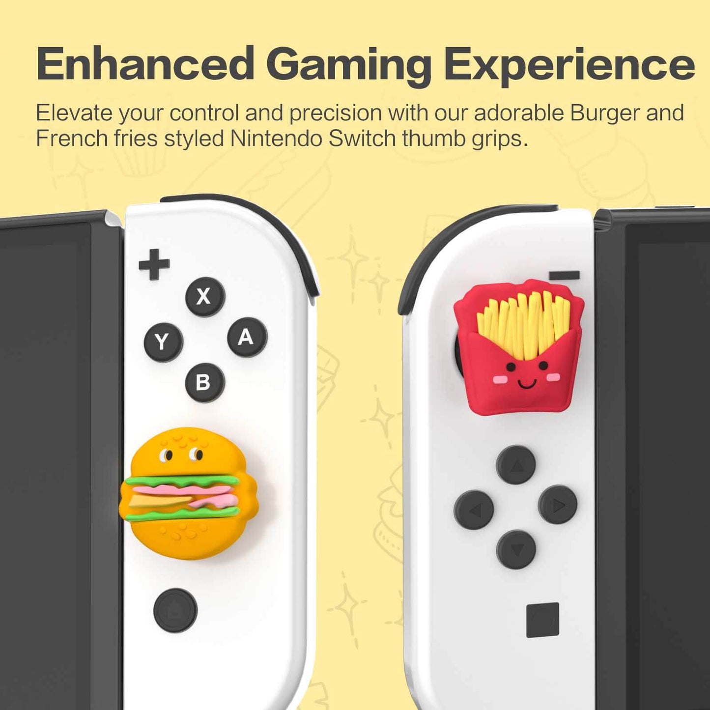 Nintendo Switch Thumb Grips Cute - Burger and French Fries