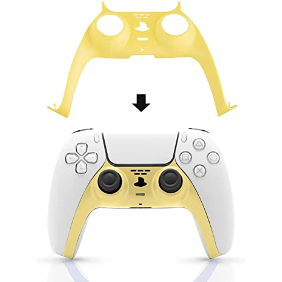 PS5 Controller Faceplate, PS5 Yellow Accessories, Decoration for PS5 Dual Sense Controller - Light Yellow