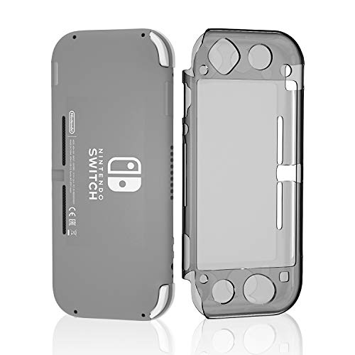 Switch lite Gray Case, Crystal Clear Case for Nintendo Switch Lite with Tempered Glass Screen Protector - Gray