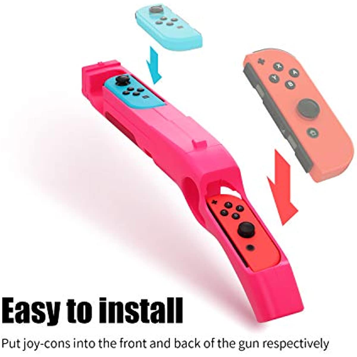 Game Fun Controller HEATFUN Nintendo Switch Gun Accessory - Pink