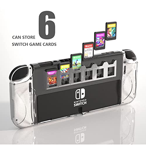 HEATFUN Switch OLED Case, Switch OLED Protective Cover with 6 Game Card Slots, Switch OLED Hard Shell Grip Case