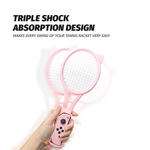 Tennis Racket for Nintendo Switch Sports or Nintendo Switch OLED Joycons for Mario Tennis Aces Accessories (2-Pack)