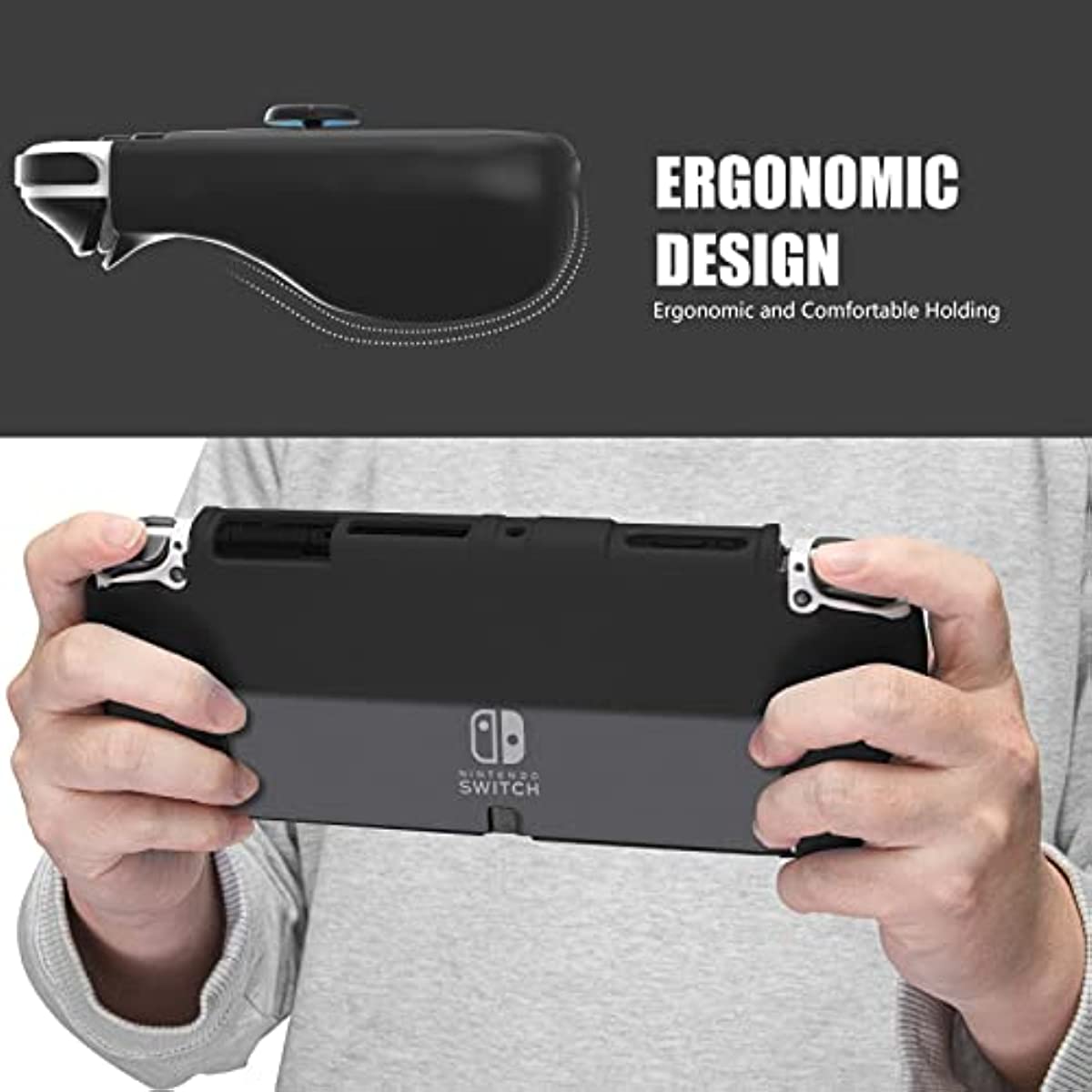 HEATFUN Switch OLED Grip Case Dockable, Ergonomic Switch OLED Grip Cas