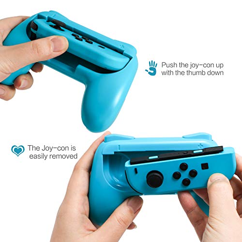 Switch Joy Con Grips, Comfortable Switch Joy Con Controller Grips - Blue and Red