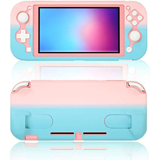 Switch lite Pastel Case, Protective Case for Nintendo Switch lite, Switch lite Grip Case with Kickstand - Pink Blue