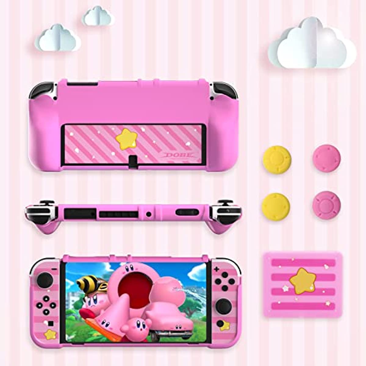 Switch Shell Pink Nintendo Switch OLED Pink Case Kirby Theme – HEATFUN