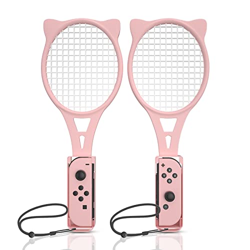 Tennis Racket for Nintendo Switch Sports or Nintendo Switch OLED Joycons for Mario Tennis Aces Accessories (2-Pack)