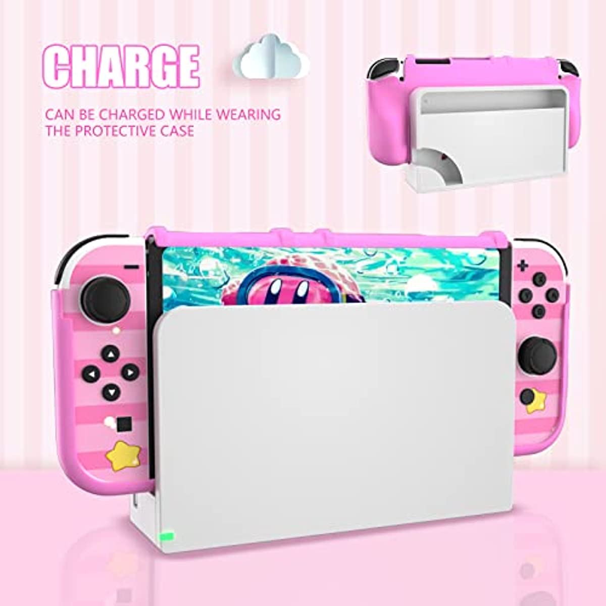 nintendo switch dockable case pink