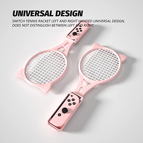 Tennis Racket for Nintendo Switch Sports or Nintendo Switch OLED Joycons for Mario Tennis Aces Accessories (2-Pack)