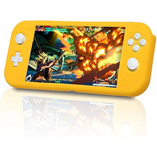 Switch lite Protective Case, Silicone Case for Nintendo Switch Lite with Glass Screen Protector - Yellow