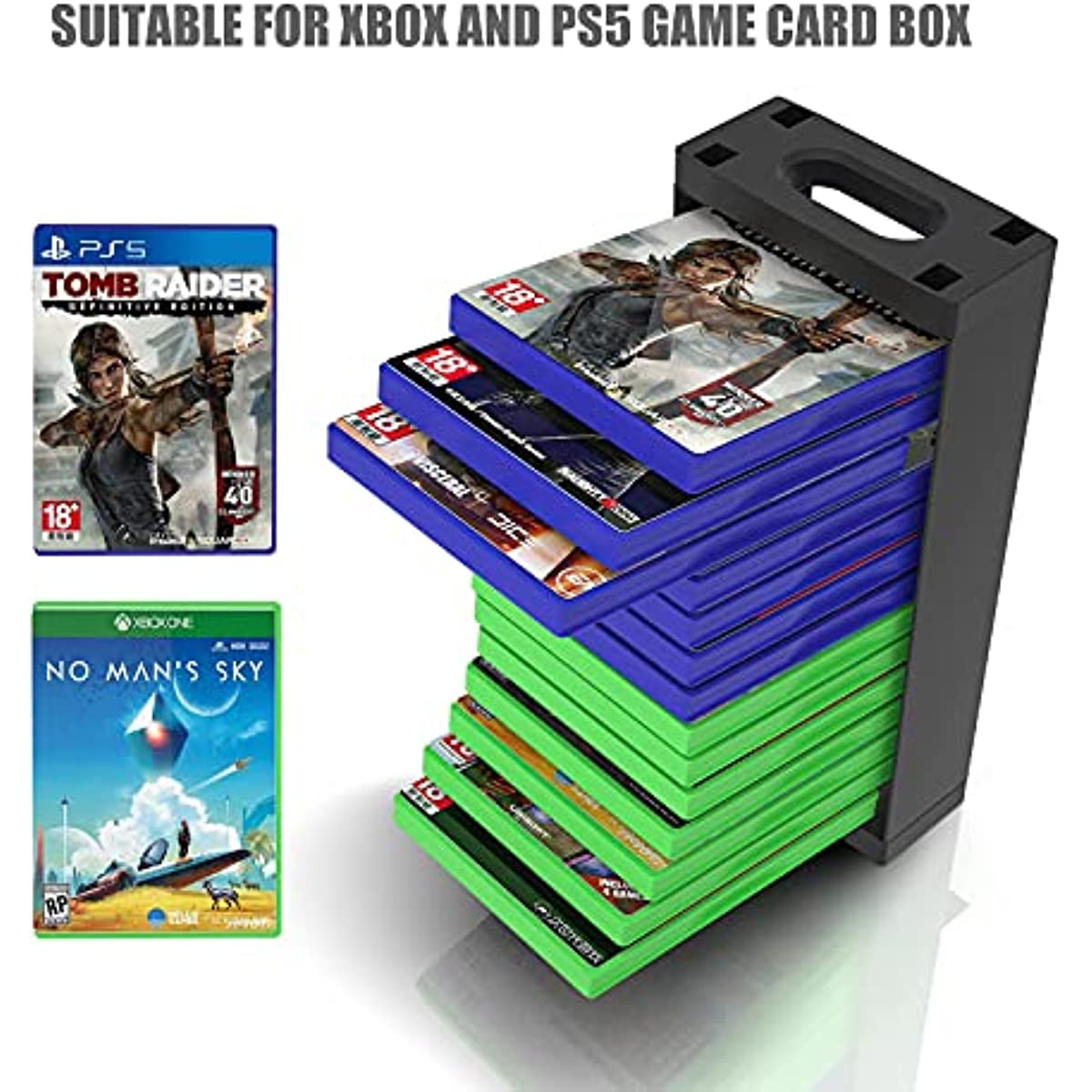 Xbox Game Card Case Storage Wall Mount, Xbox One Game Card Box Storage Stand Wall Mount Compatible with PS5 PS4 Games Xbox Series X/S Games (14 Game Boxes)