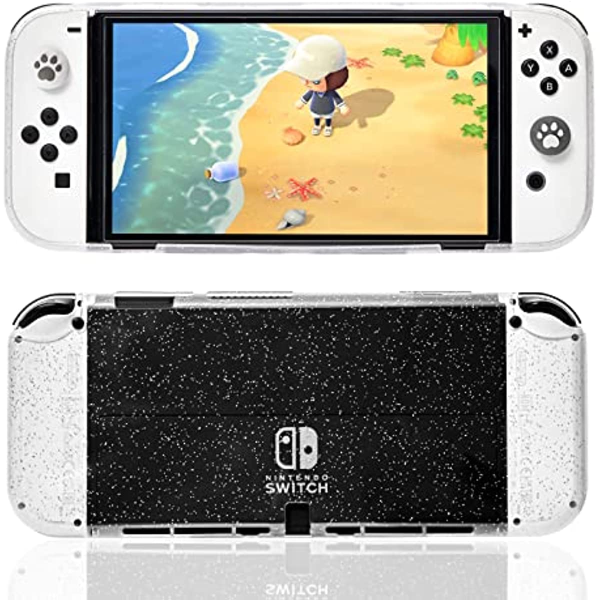 Switch OLED Glitter Case, Cute Sparkly Switch OLED TPU Case and Cute T ...
