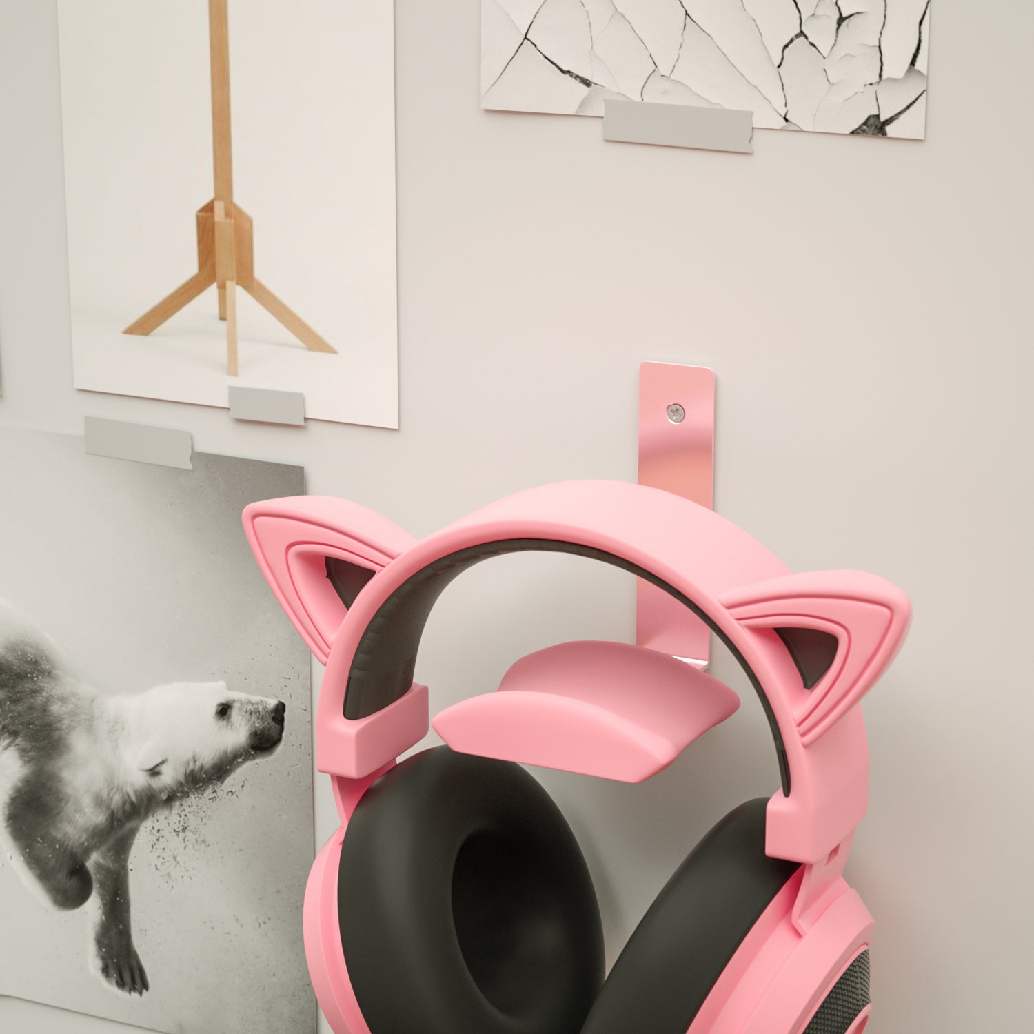 pink headset holder for wall