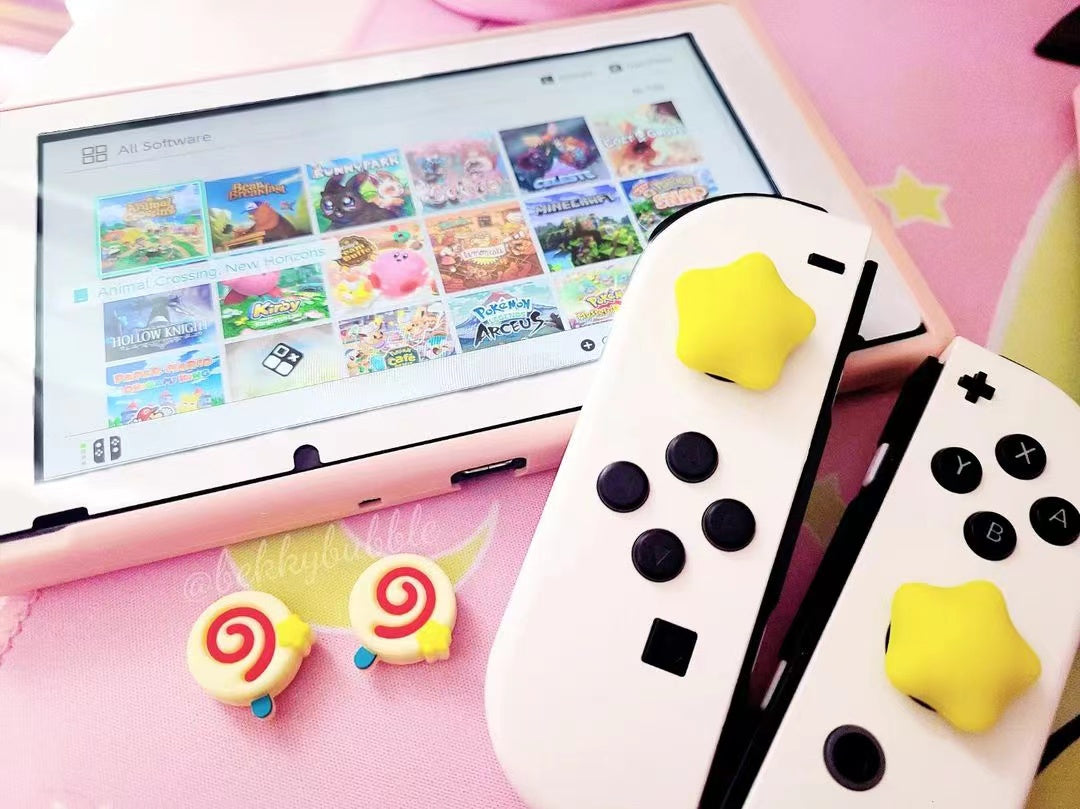 adorable kirby thumb grips for switch oled