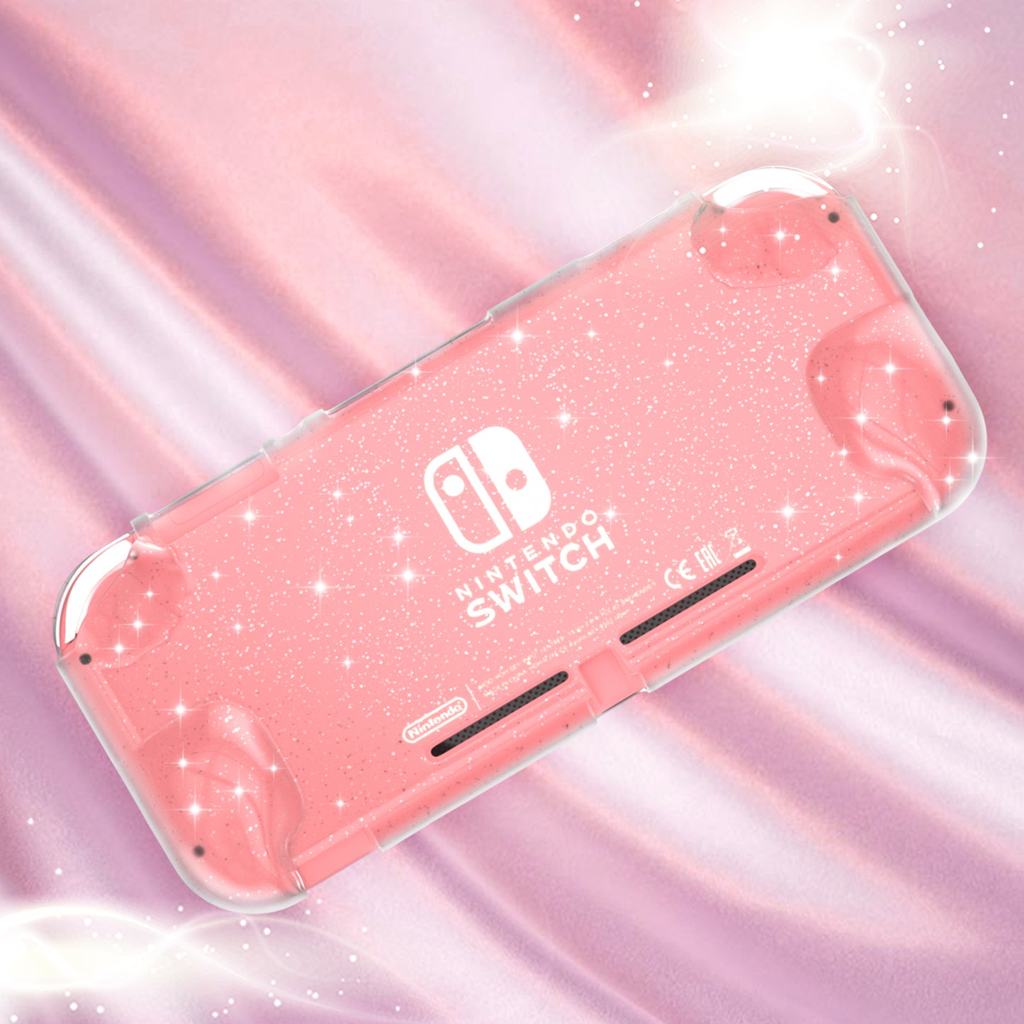 nintendo switch lite clear glitter case