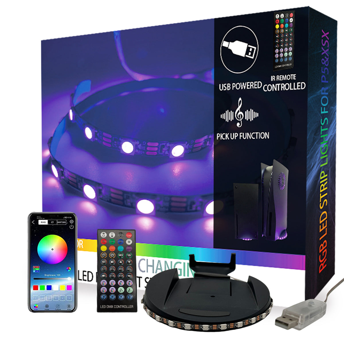 Ps5 Rgb RGB LED Light Strip for Xbox Series X, PS5 LED Light with 8 Colors, US ...