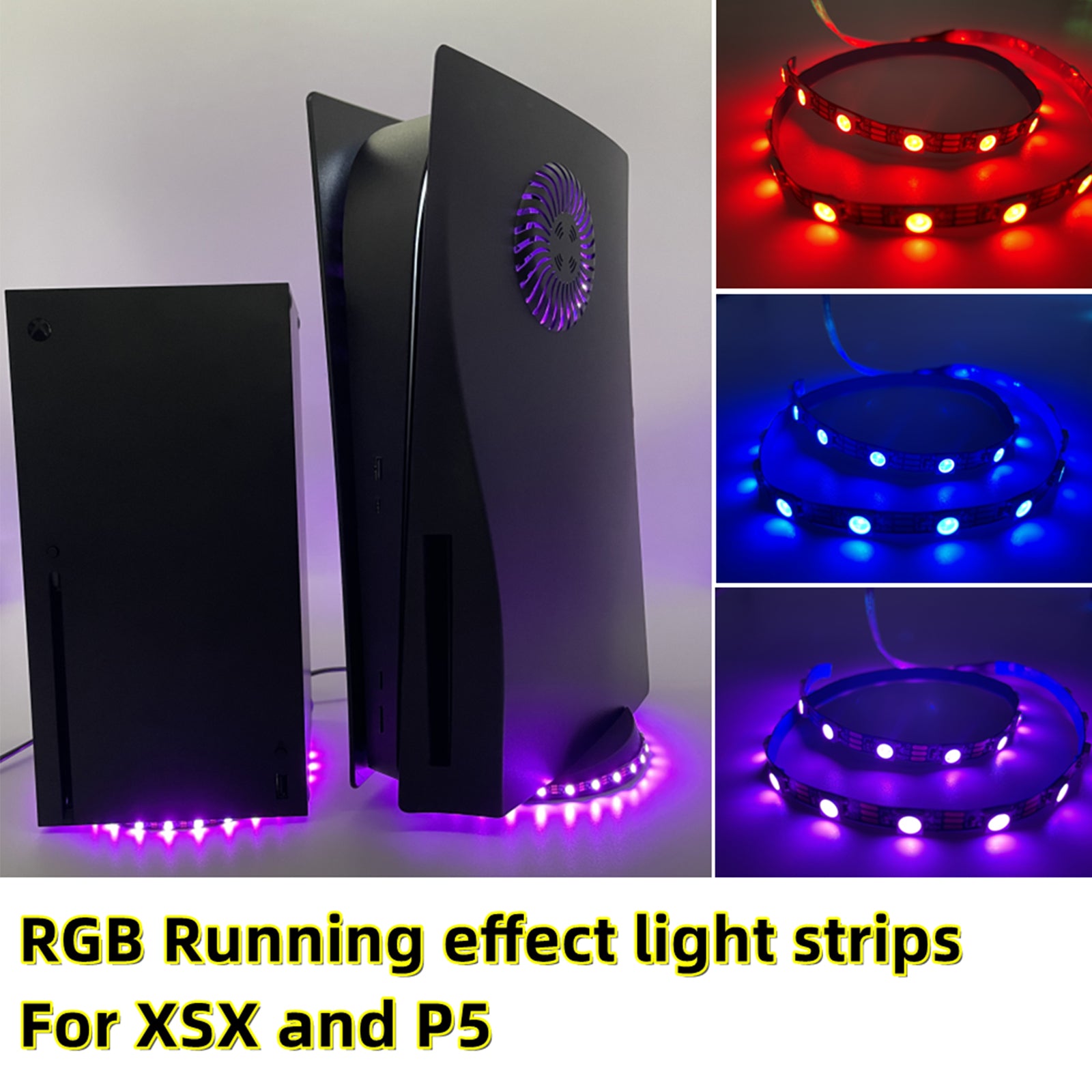 RGB LED Light Strip for Xbox Series X, PS5 LED Light with 8 Colors, US ...