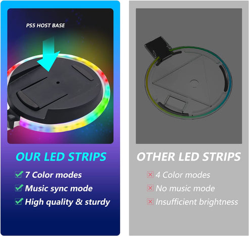 RGB PS5 LED Light Stand, RGB Light Compatible with PS5 Digital and Dis